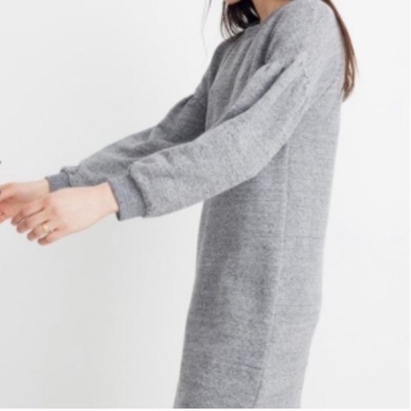 Madewell Bubble-Sleeve Sweatshirt Dress - Picture 2 of 11